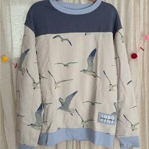 Taylor Swift Womens Navy and Cream Seagull Sweater